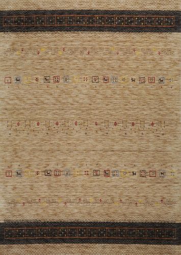 Modern designer rug, hand knotted, brown