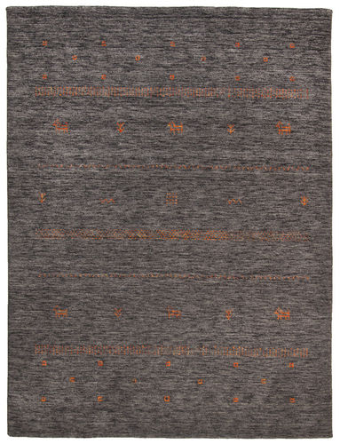 Moderner Gabbeh Teppich, handgeknüpft, anthrazit