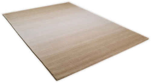Modern handgeknoopt tapijt, beige ombre kleurverloop