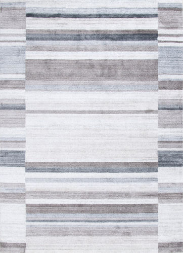 Modern design rug, handmade, viscose, grey brown