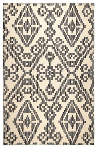 Tom Tailor Teppich | Flachgewebe | Kelim | vintage | weiß-schwarz