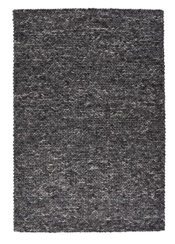 Moderner Design Teppich, Merino Wolle, Zopfgeflecht, dunkel grau