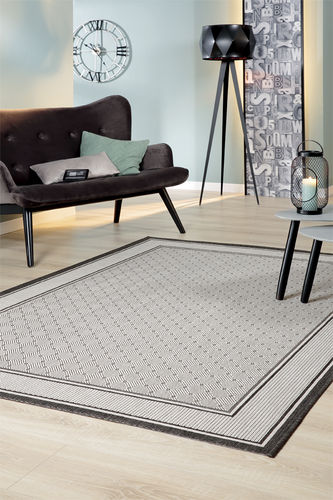 Modern designer carpet, flat weave